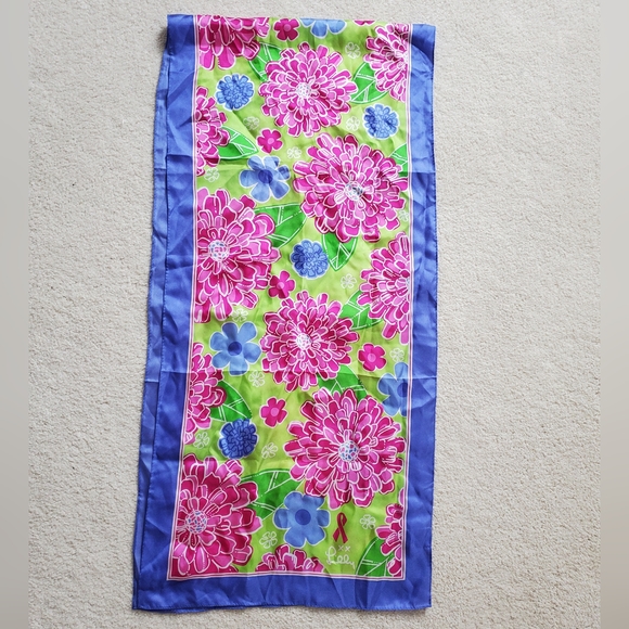 Lilly Pulitzer Floral Long Silky Scarf - Picture 1 of 8